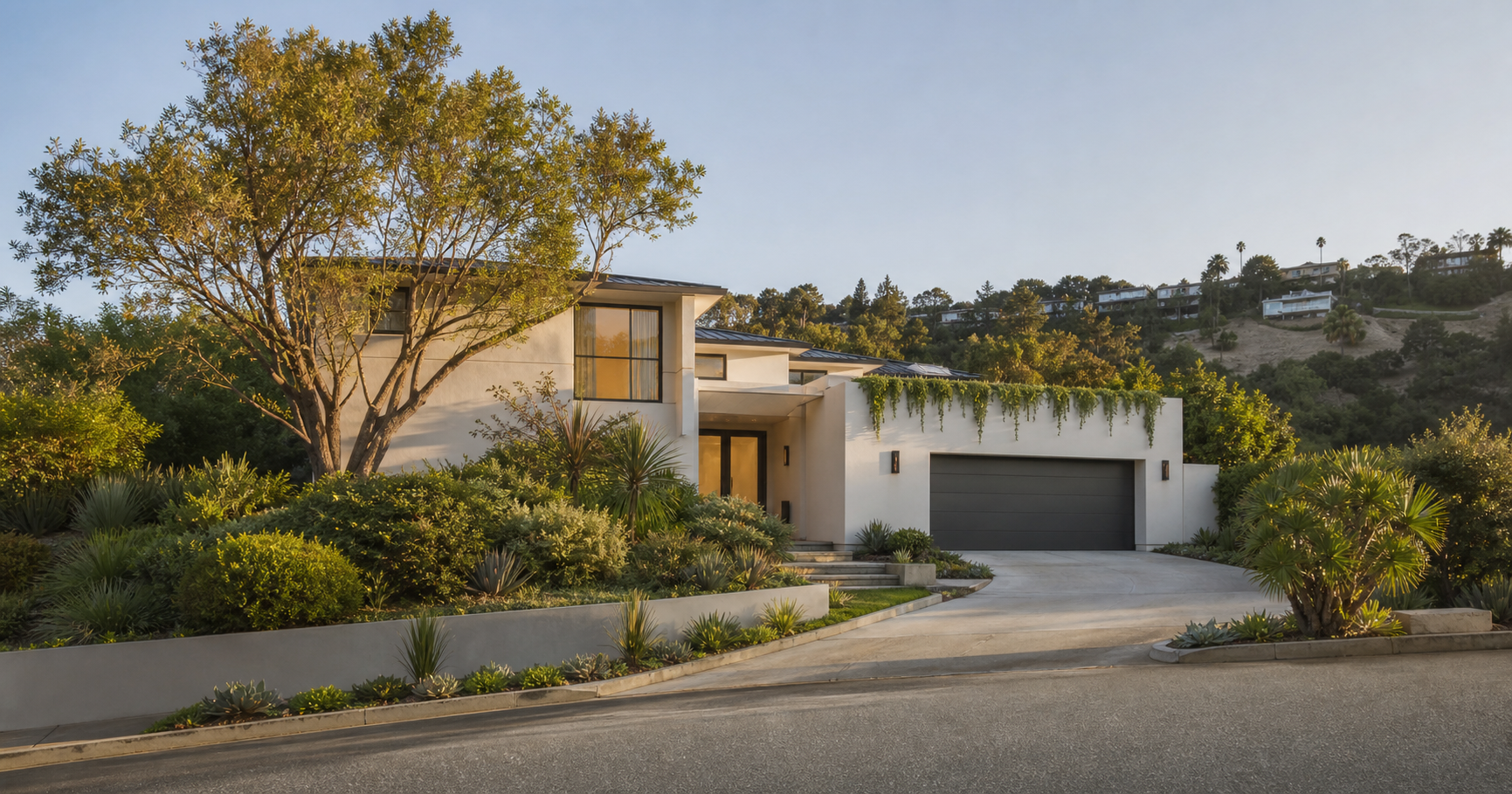 Illustrative contemporary Los Angeles home used in an MHE campaign concept